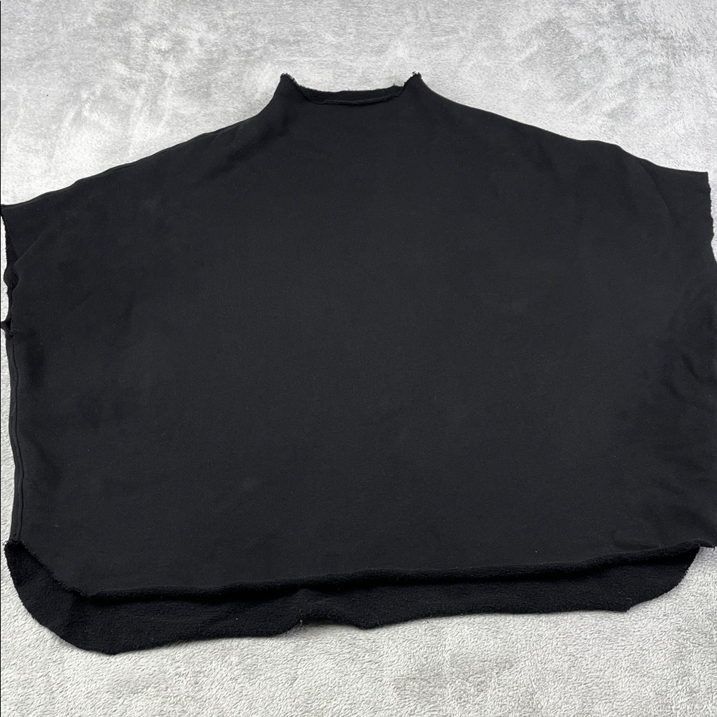 New Frank & Eileen One Size 100% Cotton Black Funnel Neck Capelet Made In Usa